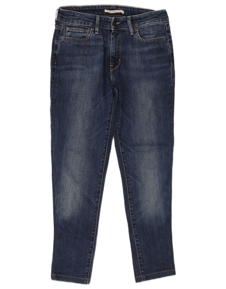 Blugi drepti pentru femei Levi's 714 W28 L26 bumbac bleumarin