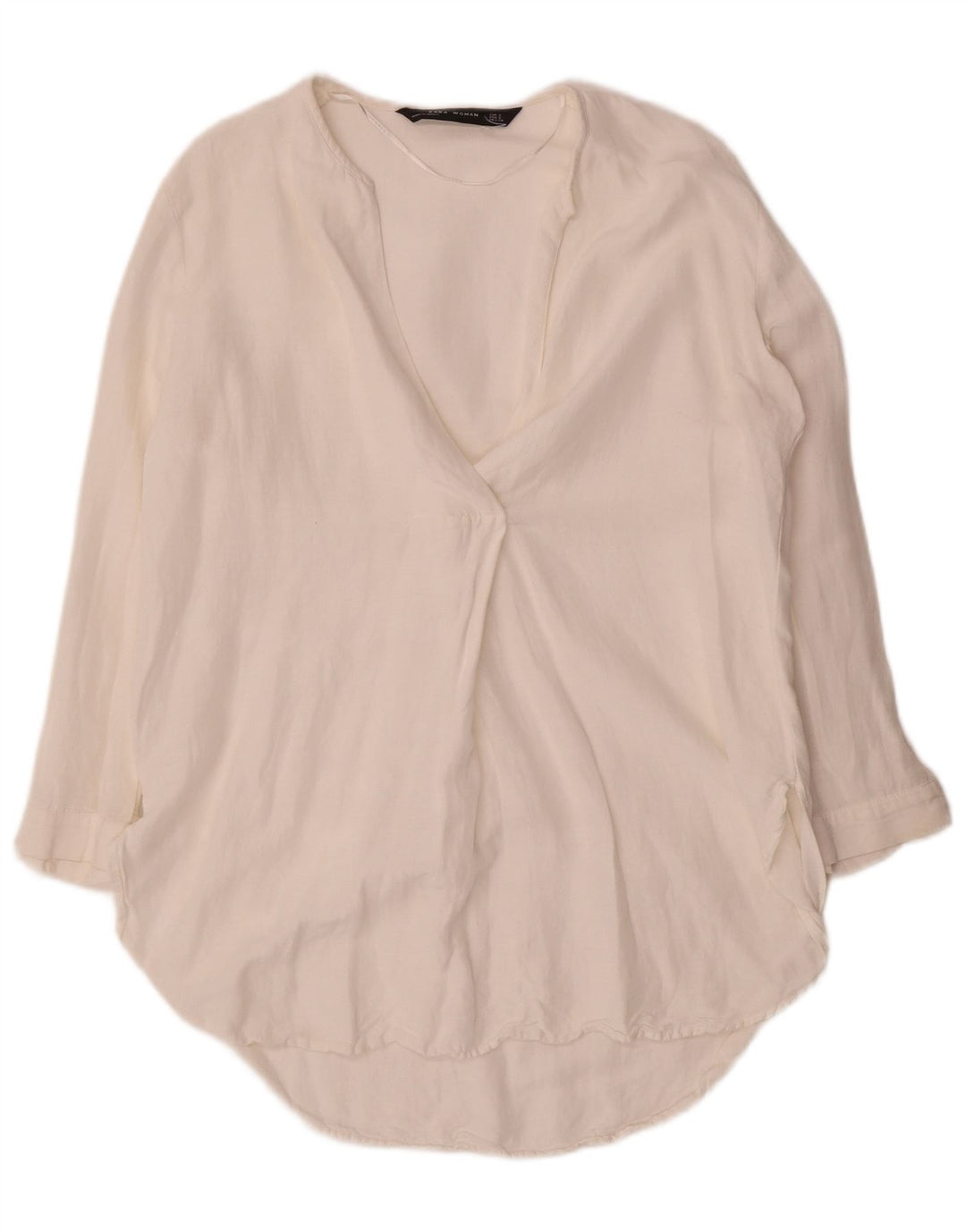 Top cu tunică cu mâneci 3/4 pentru femei Zara UK 10 Small White