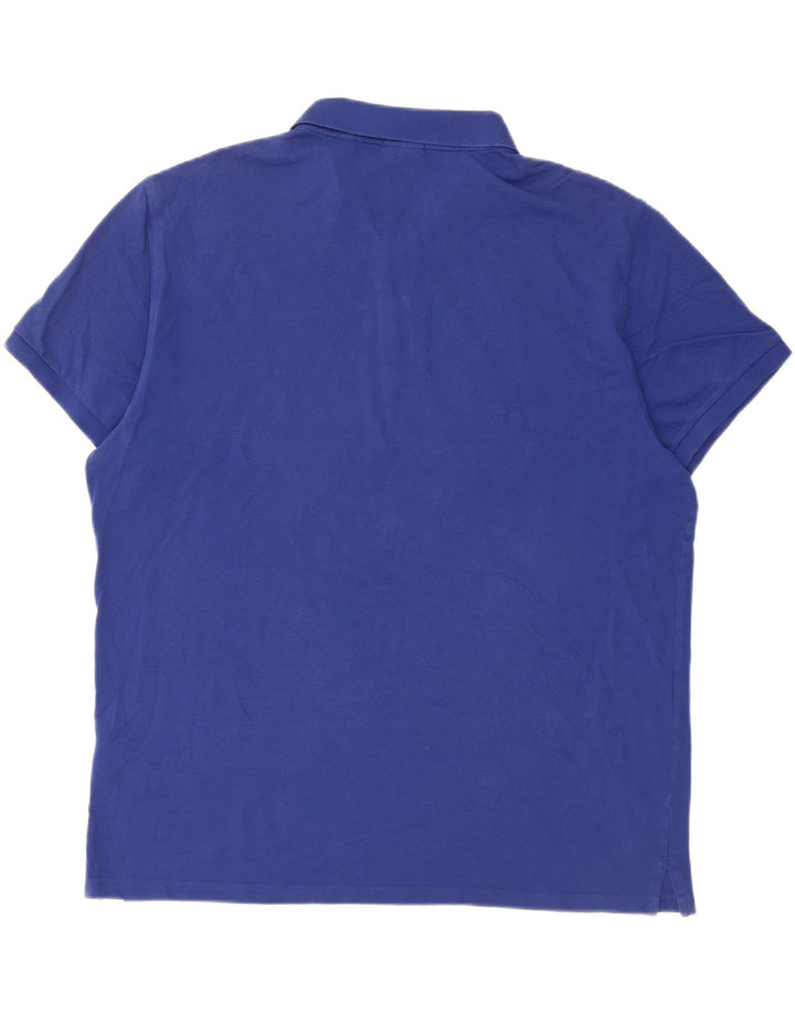 Cămașă polo obișnuită Gant pentru bărbați, bumbac albastru 4XL