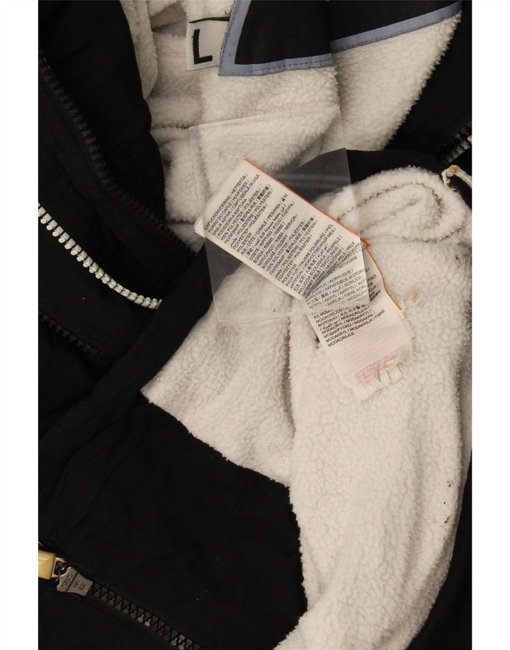 Jachetă de vânt cu glugă Superdry pentru femei UK 16, mare, negru, poliester