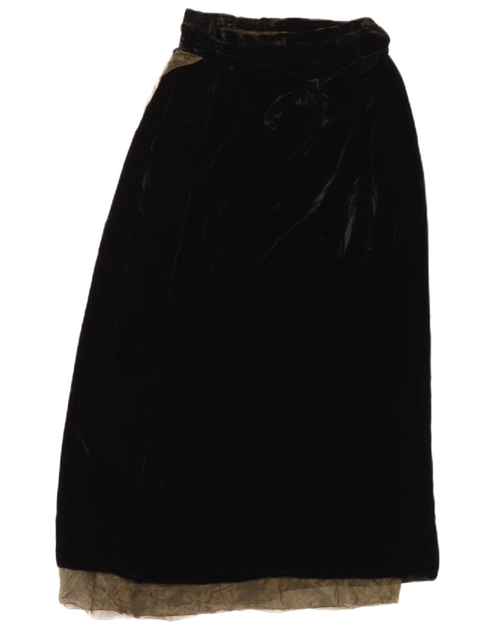 Aspesi Womens Maxi Wrap Fusta IT 42 Medium W26 Black Paisley Viscose