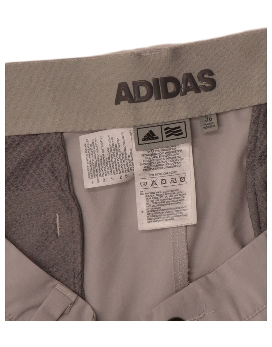 Pantaloni scurți chino pentru bărbați ADIDAS W36 Poliester mare gri