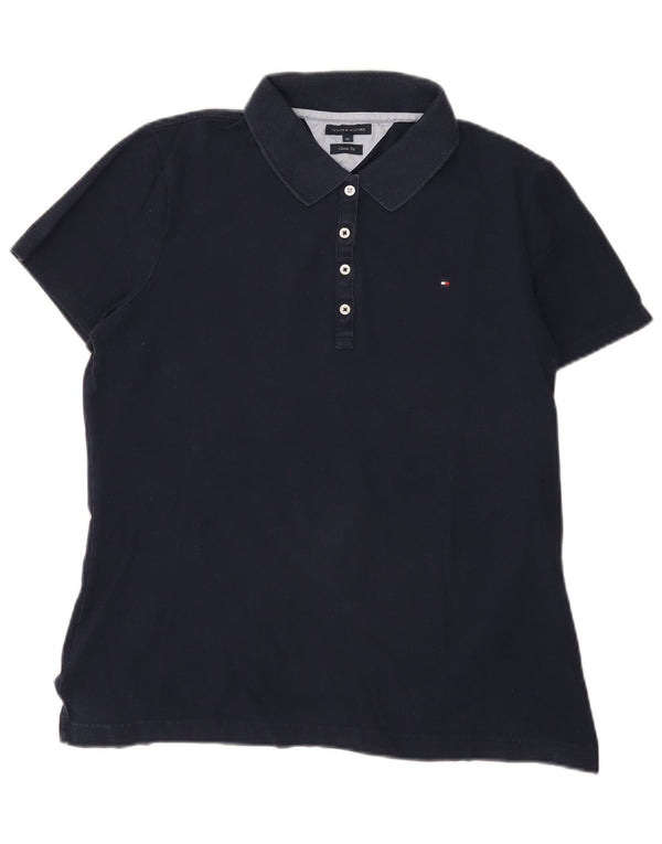 Tricou polo Tommy Hilfiger pentru femei, cu ajustare clasică, UK 18 XL, bumbac bleumarin