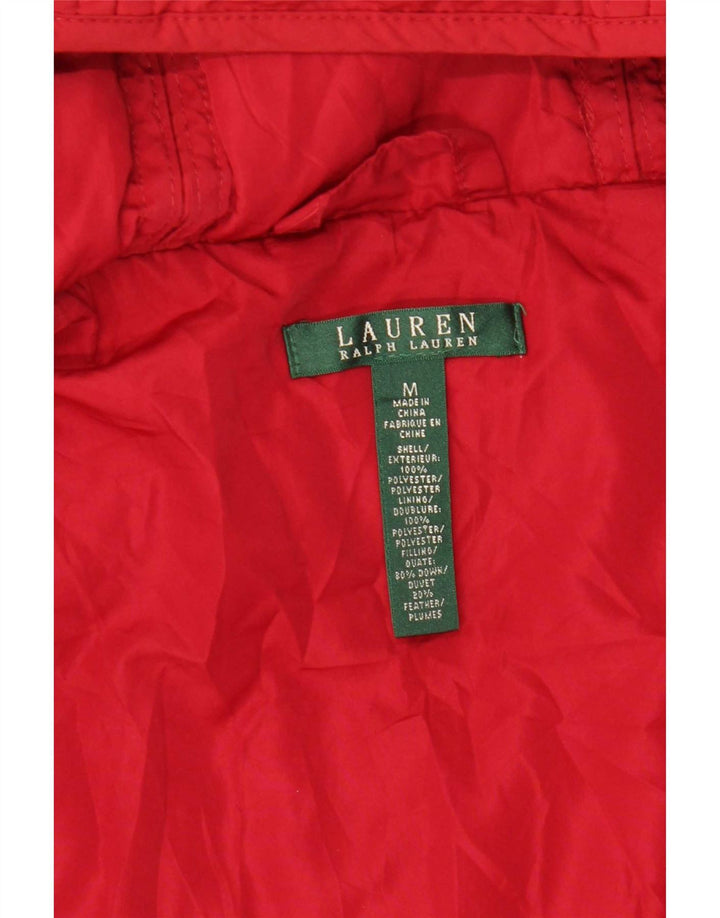Jachetă căptușită cu glugă pentru femei Ralph Lauren UK 12 Poliester roșu mediu
