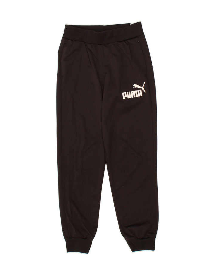 PUMA Boys Graphic Tracksuit Trousers Joggers 11-12 Years  Black Polyester Vintage Puma and Second-Hand Puma from Messina Hembry 