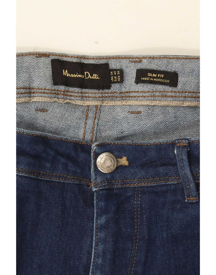 Blugi slim pentru bărbați Massimo Dutti EU 44 Large W34 L30 Albastru