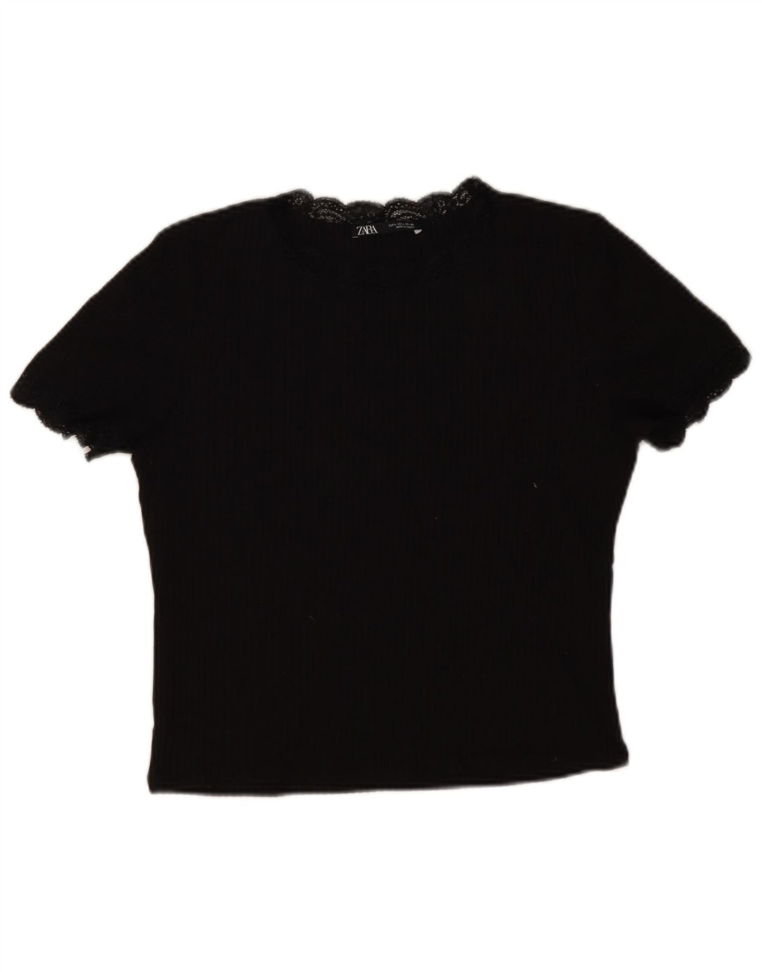 Bluză de top pentru femei Zara UK 14, mare, negru, bumbac