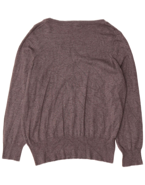 Pulover cu decolteu în V pentru femei Marks & Spencer UK 18 XL, viscoză gri