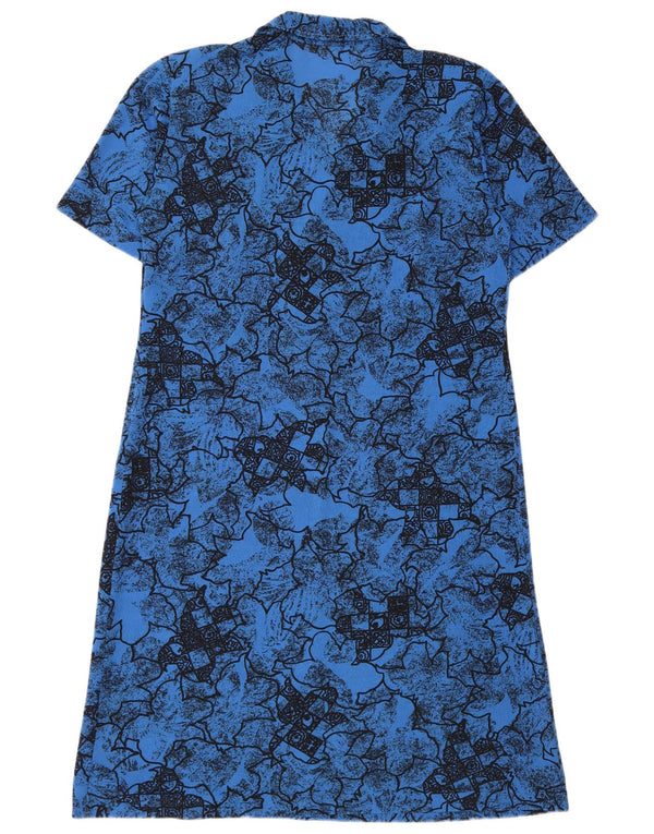 Rochie A-Line Vintage Femei cu mâneci scurte IT 52 2XL Albastru Floral Poliester