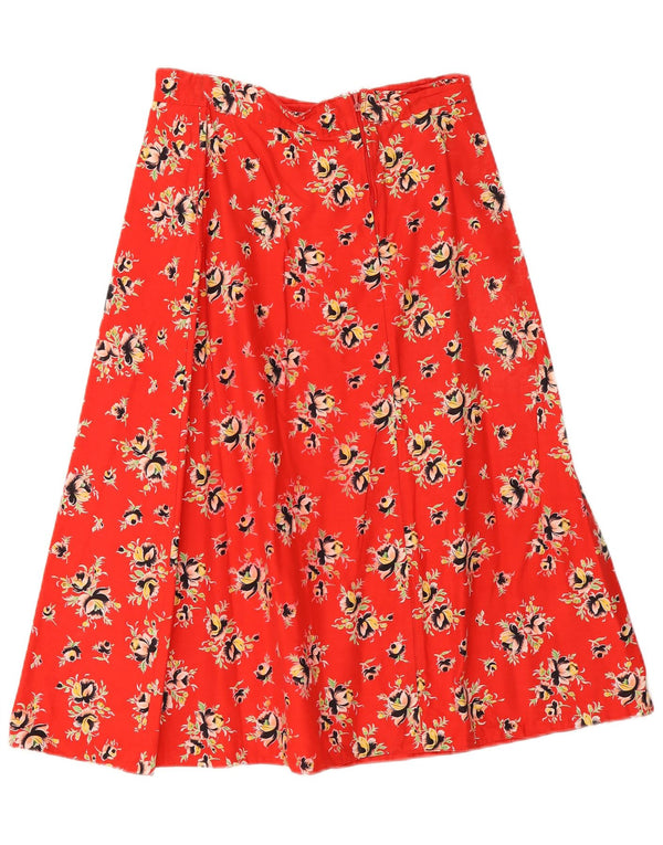 Fustă A-Line Vintage pentru femei W26 Mic Roșu Floral