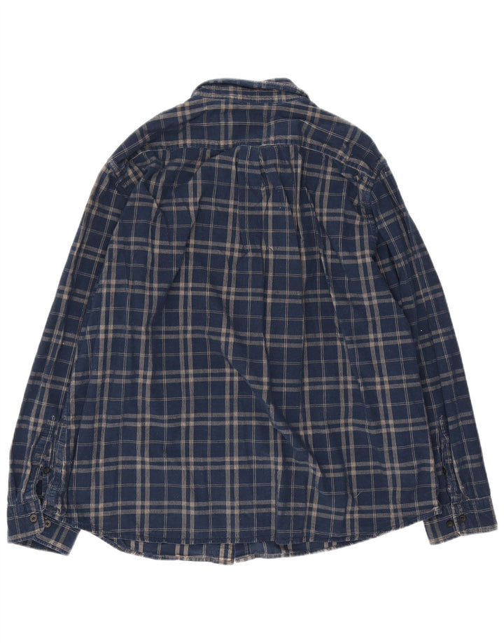 Cămașă pentru bărbați Marks & Spencer din velur 3XL, bumbac cu carouri bleumarin