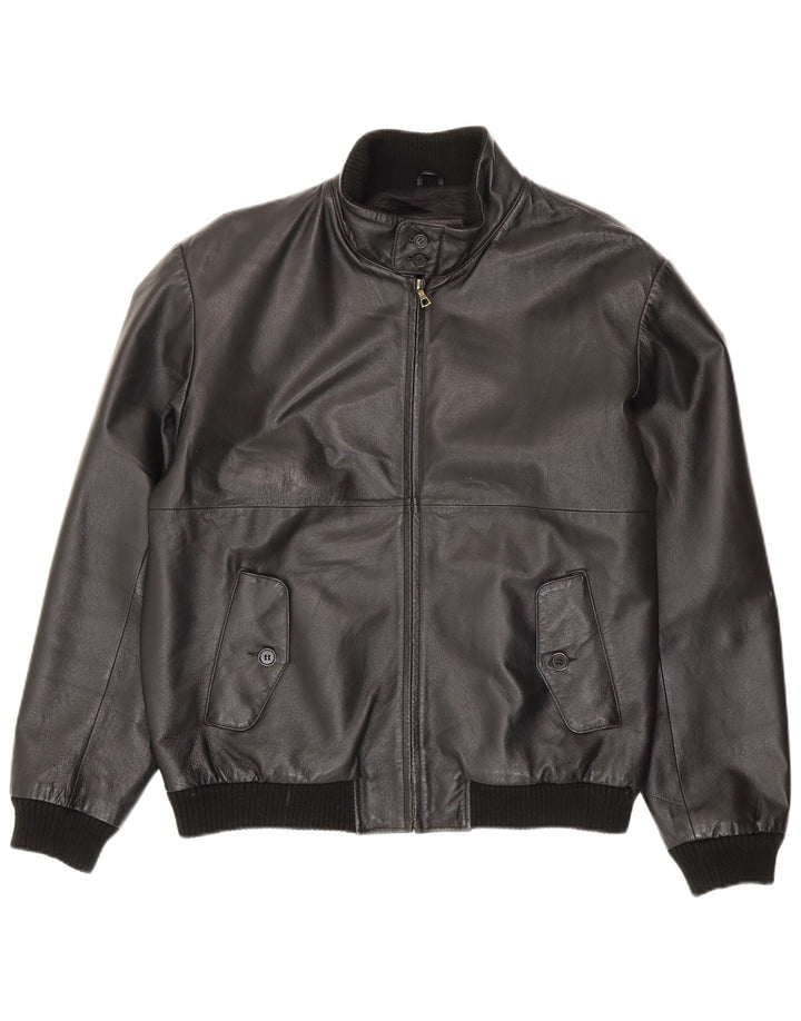 Jachetă din piele vintage pentru bărbați IT 54 2XL din piele neagră