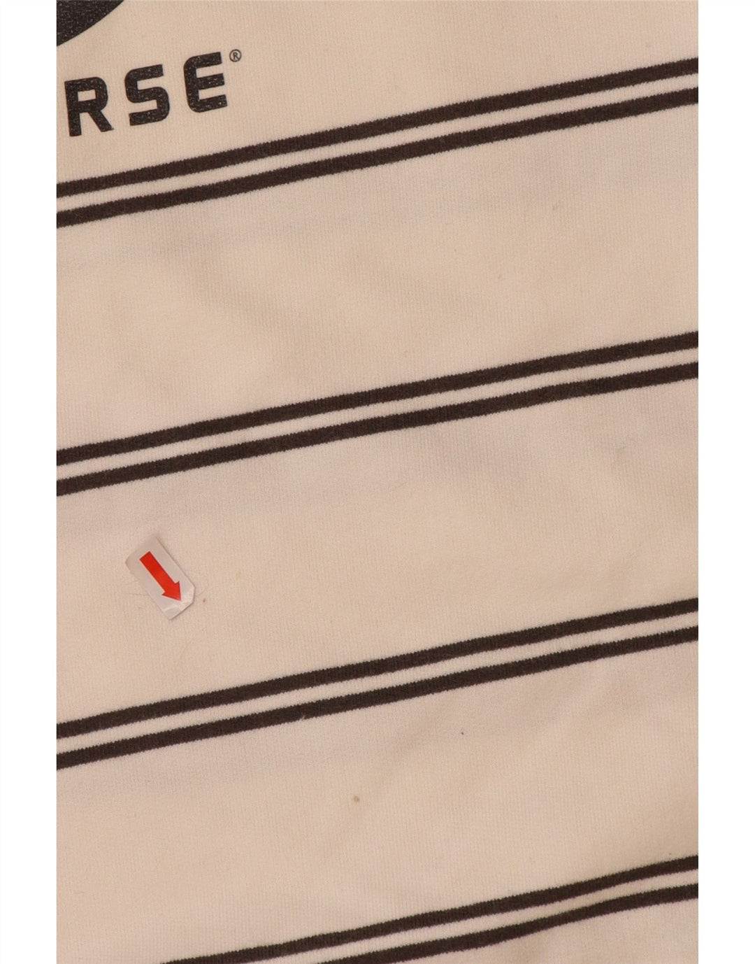 Pulover grafic pentru bărbați CONVERSE, bumbac cu dungi alb mediu, bumbac