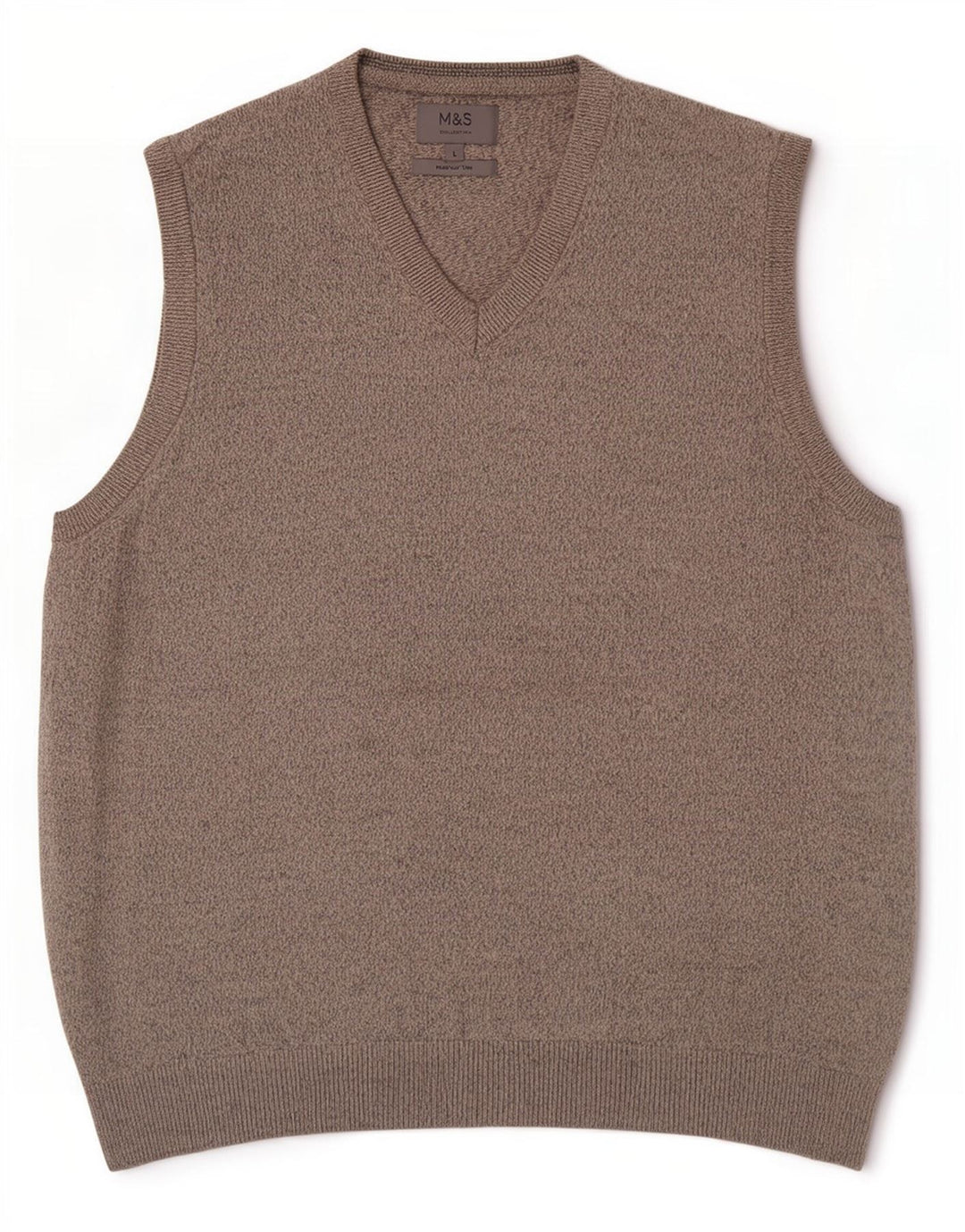 Marks & Spencer Vestă pentru bărbați Tank Top mare, bej, bumbac cu pete