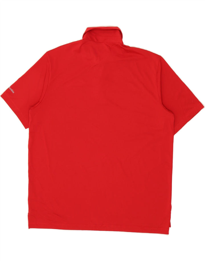 COLUMBIA Mens Polo Shirt 2XL Red Polyester Vintage Columbia and Second-Hand Columbia from Messina Hembry 
