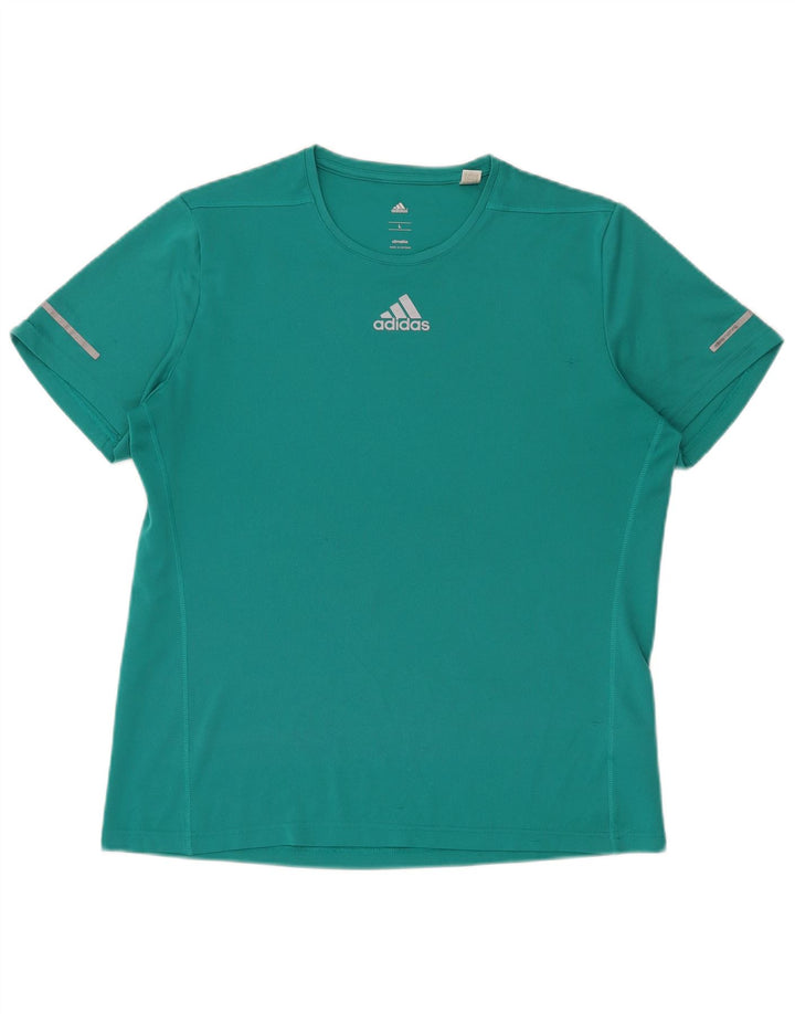 Tricou Adidas Climalite pentru bărbați Top mare din poliester turcoaz