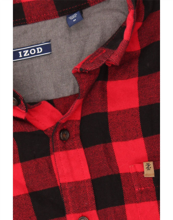 IZOD Mens Flannel Shirt Medium Red Check Cotton Vintage Izod and Second-Hand Izod from Messina Hembry 