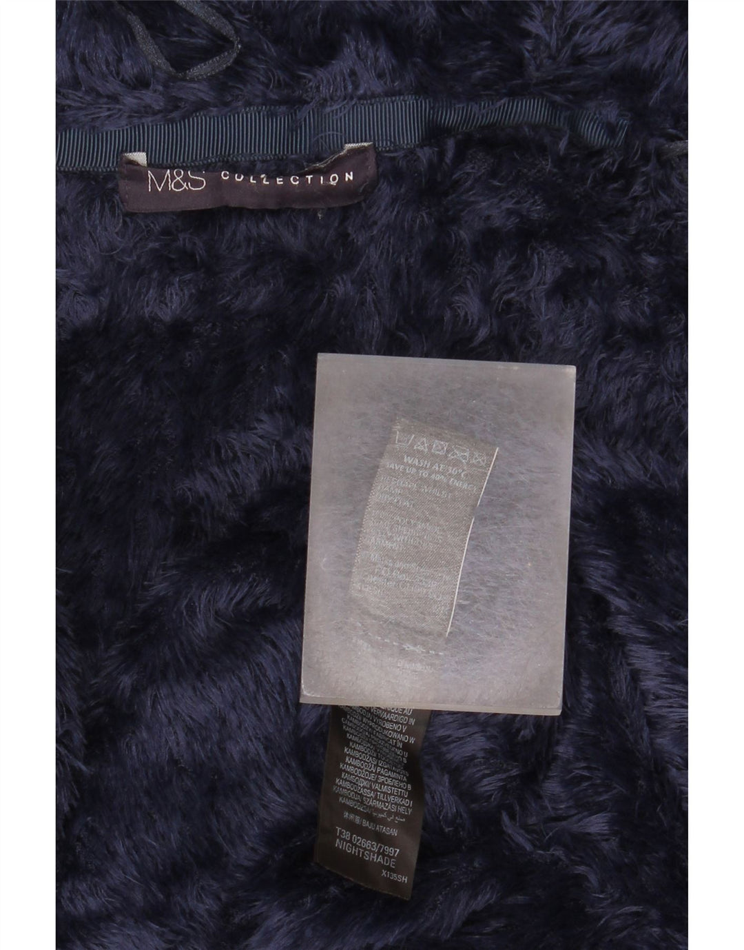 Jachetă de blană artificială supradimensionată pentru femei Marks & Spencer UK 10 Mic bleumarin