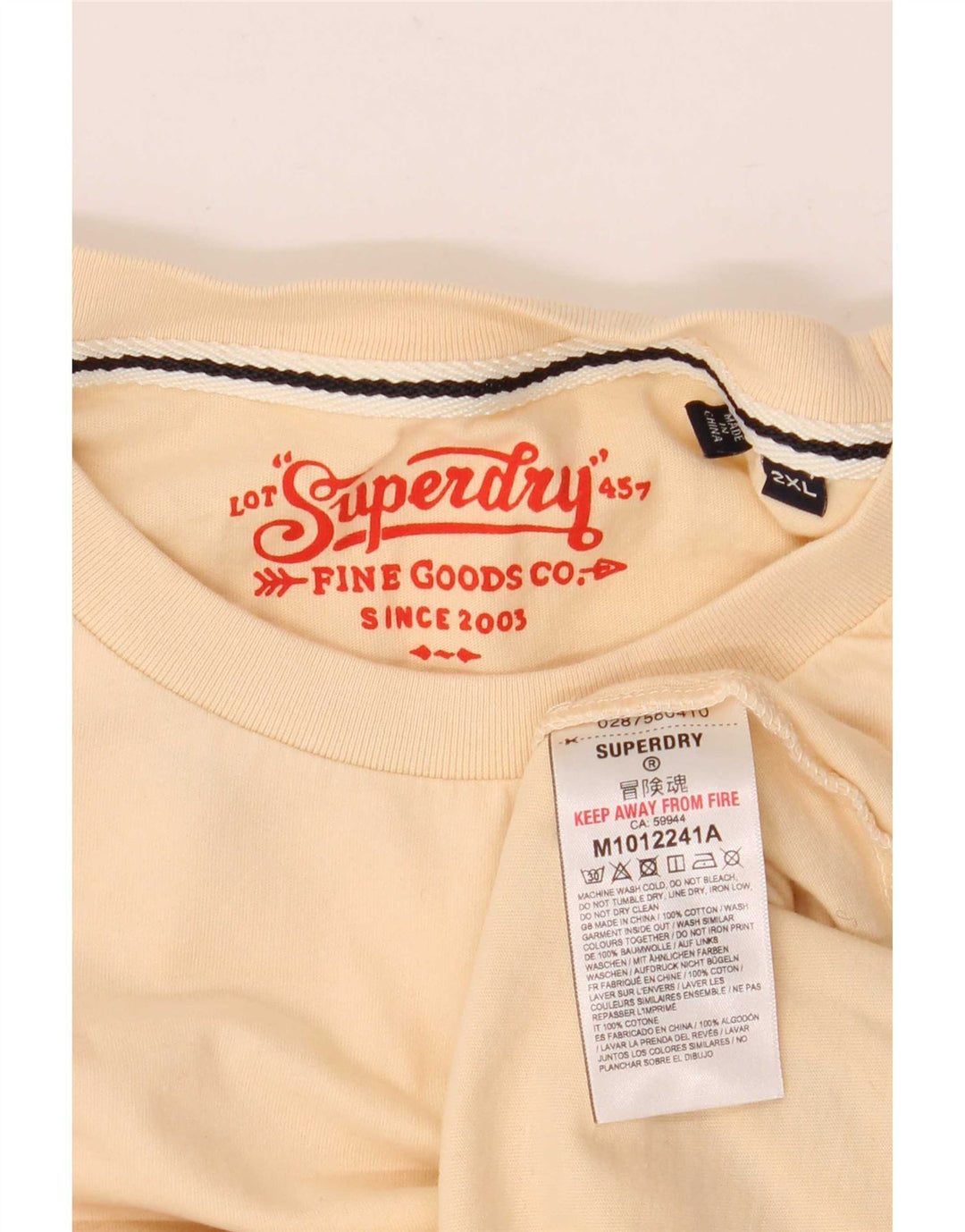 Tricou Superdry Bărbați Top 2XL Bej Bumbac