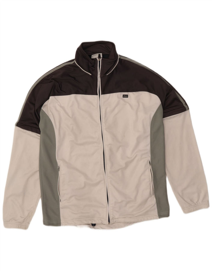 Jachetă de trening Asics pentru bărbați, mare, albă, color block