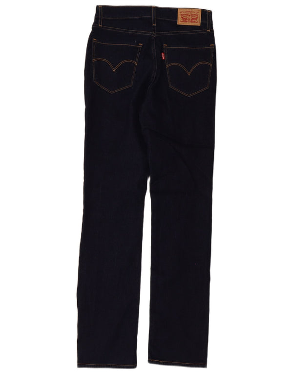 Blugi drepți cu talie mare 724 Levi's pentru femei L27 L30 bumbac bleumarin