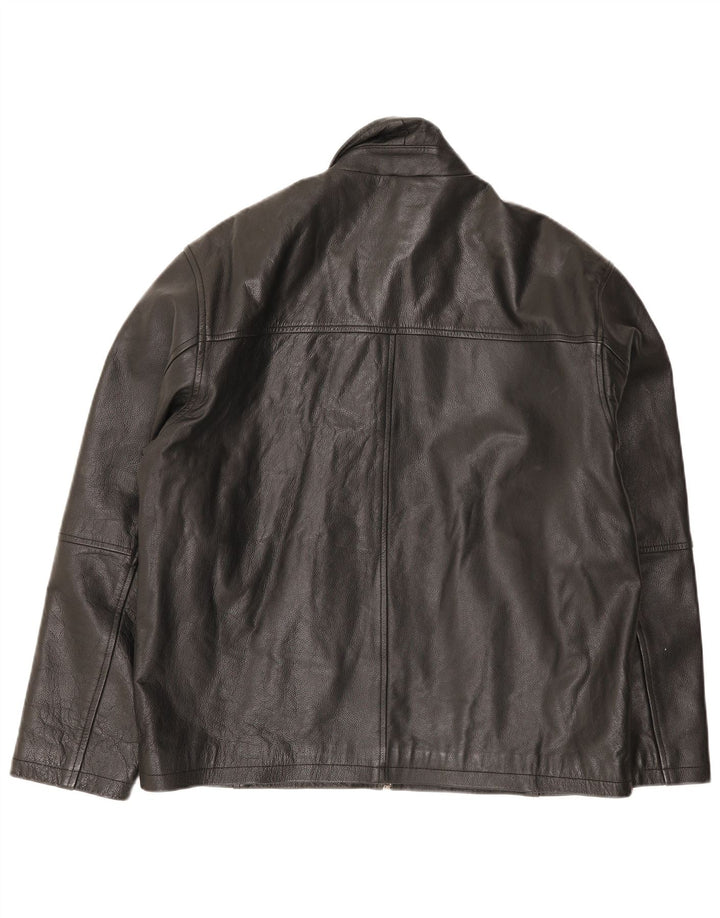Jachetă de piele pentru bărbați St. Bernard UK 41 Large Black