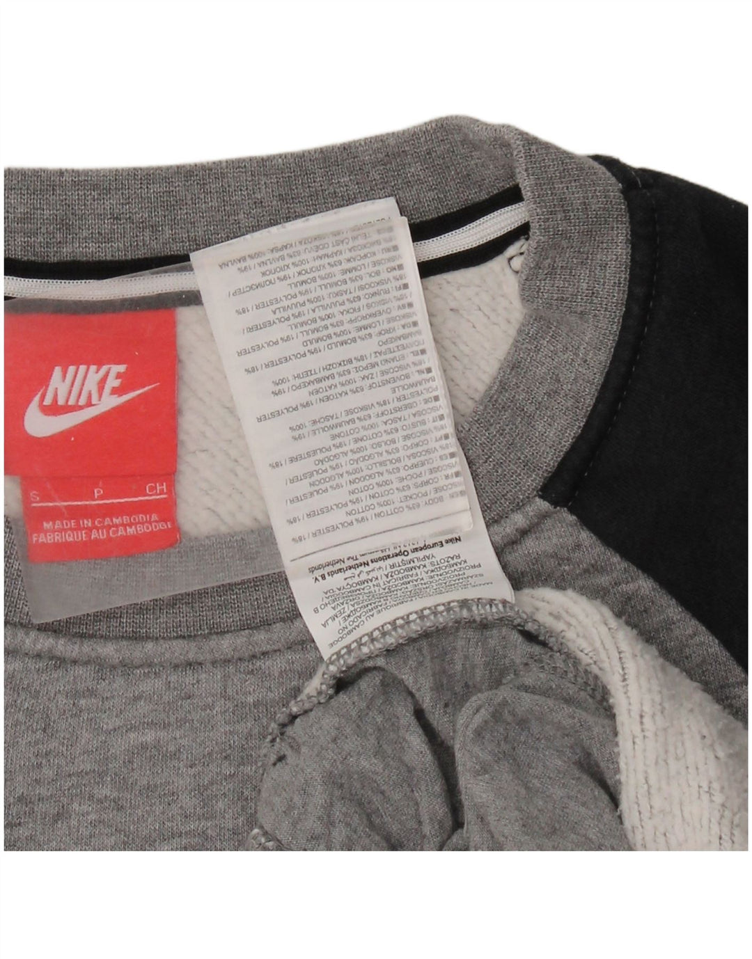 Hanorac grafic pentru bărbați Nike Jumper mic, gri, bumbac color bloc