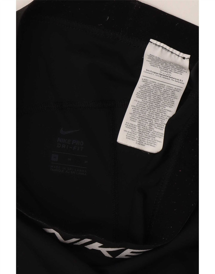 Leggings crop grafic Nike Dri Fit pentru femei UK 12 Poliester mediu negru
