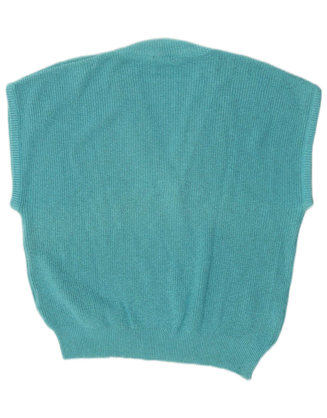 VINTAGE Womens Short Sleeve V-Neck Jumper Sweater IT 42 Medium Turquoise Vintage Vintage and Second-Hand Vintage from Messina Hembry 
