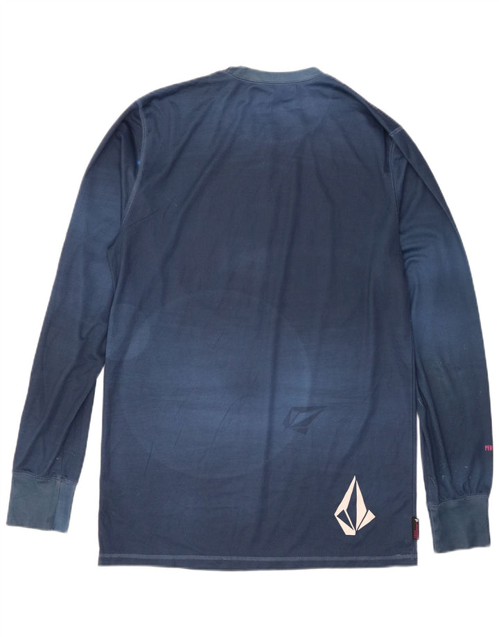 Top grafic pentru bărbați Volcom cu mânecă lungă, mic, bleumarin