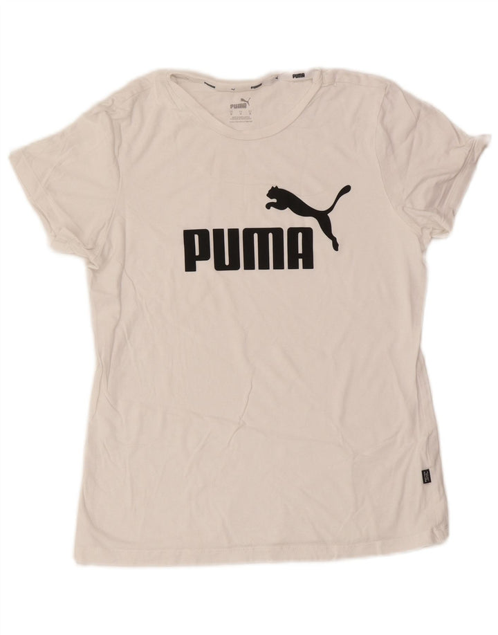 Tricou grafic Puma pentru femei Top UK 12 Medium White