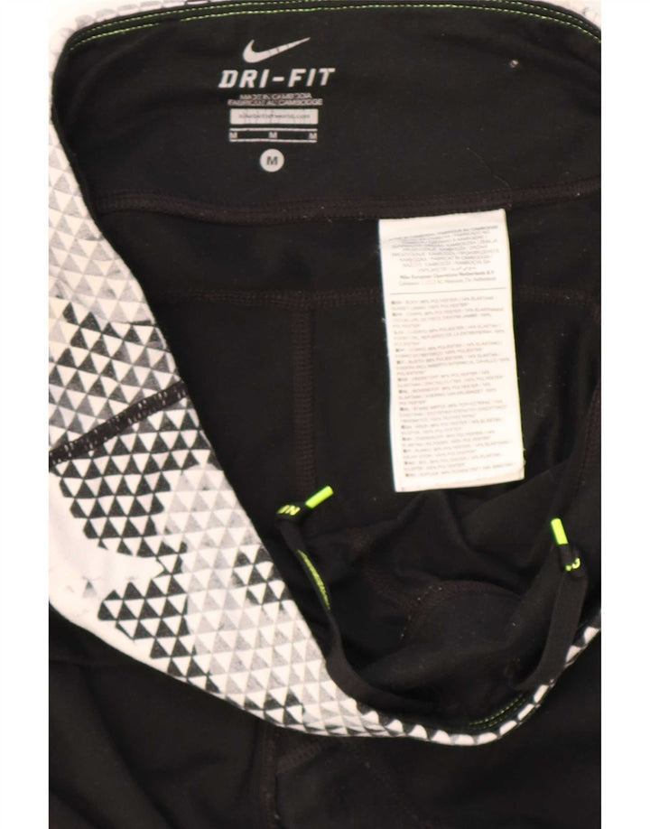 Leggings Nike Dri Fit pentru femei UK 14 Medium Black Geometric Poliester