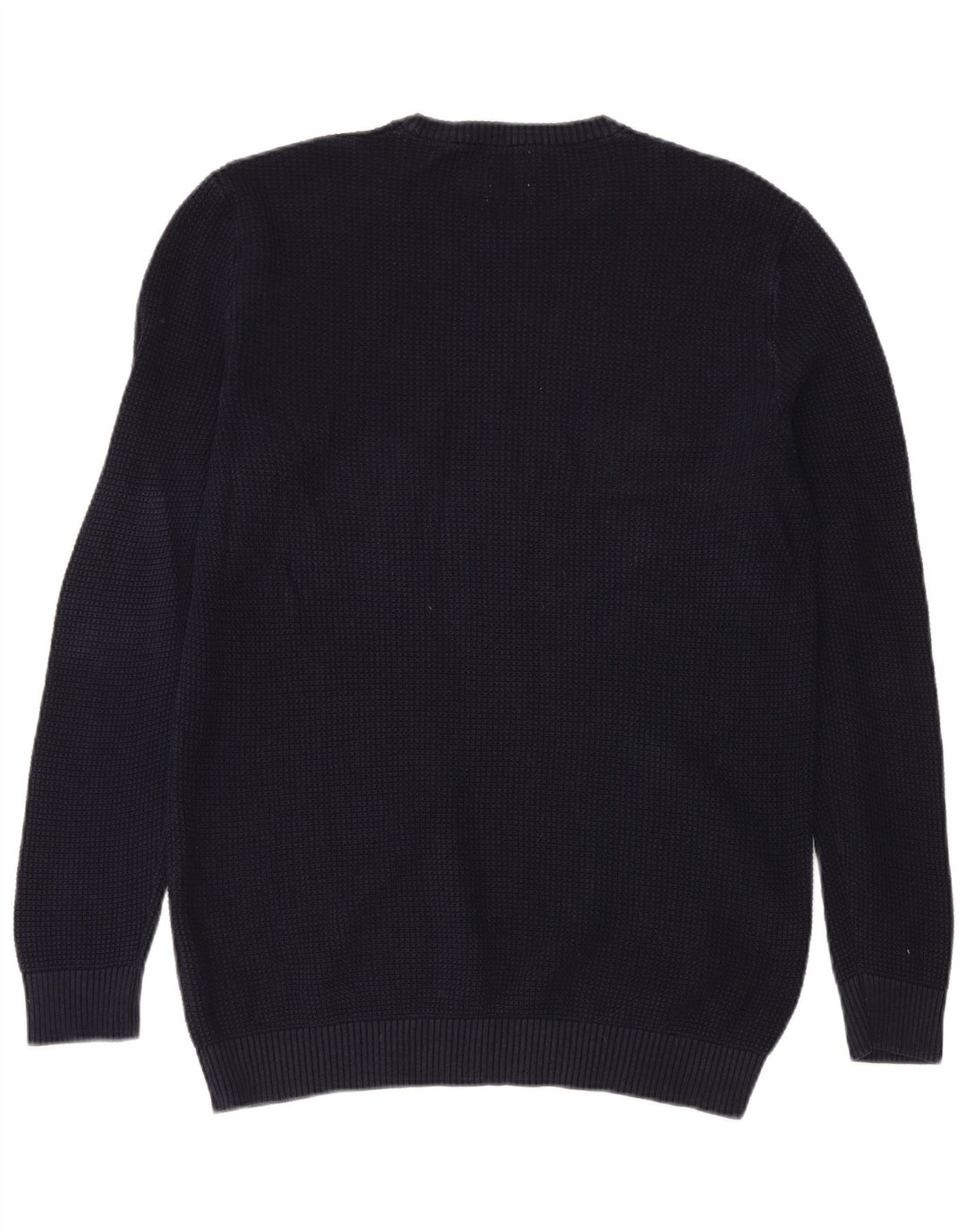 Pulover pentru bărbați Zara, cu decolteu, mare, bleumarin, bumbac