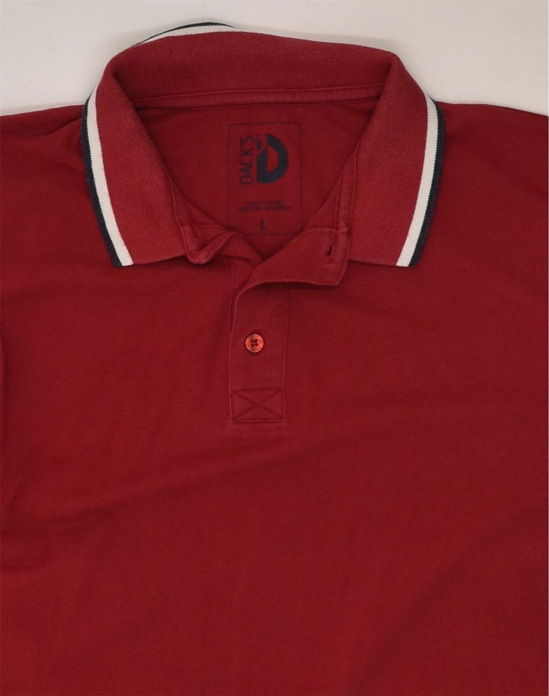 DACK'S Mens Polo Shirt Large Burgundy Cotton | Vintage Dack's | Thrift | Second-Hand Dack's | Used Clothing | Messina Hembry 