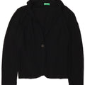 Jachetă pentru femei BENETTON cu 1 nasture, UK 16, mare, neagră, viscoză
