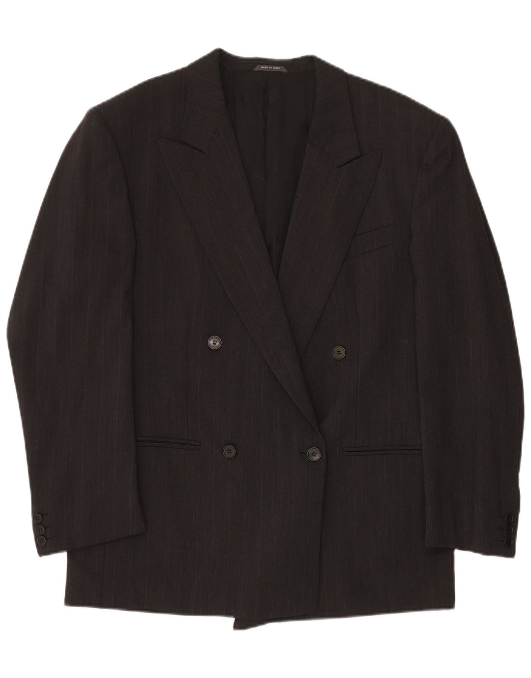 MISSONI Mens Uomo Blazer Jacket dublu-breasted IT 50 Large Grey Pinstripe