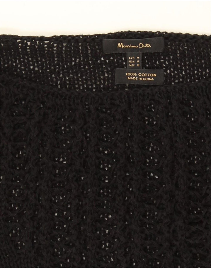 Massimo Dutti Pulover supradimensionat pentru femei cu gât de barcă UK 14 Medium Negru