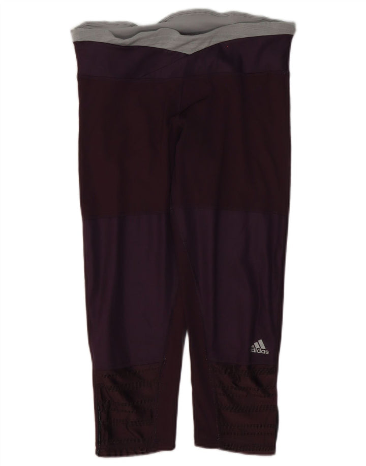 Leggings Capri Adidas pentru femei Marea Britanie 8/10, mov, poliester color bloc