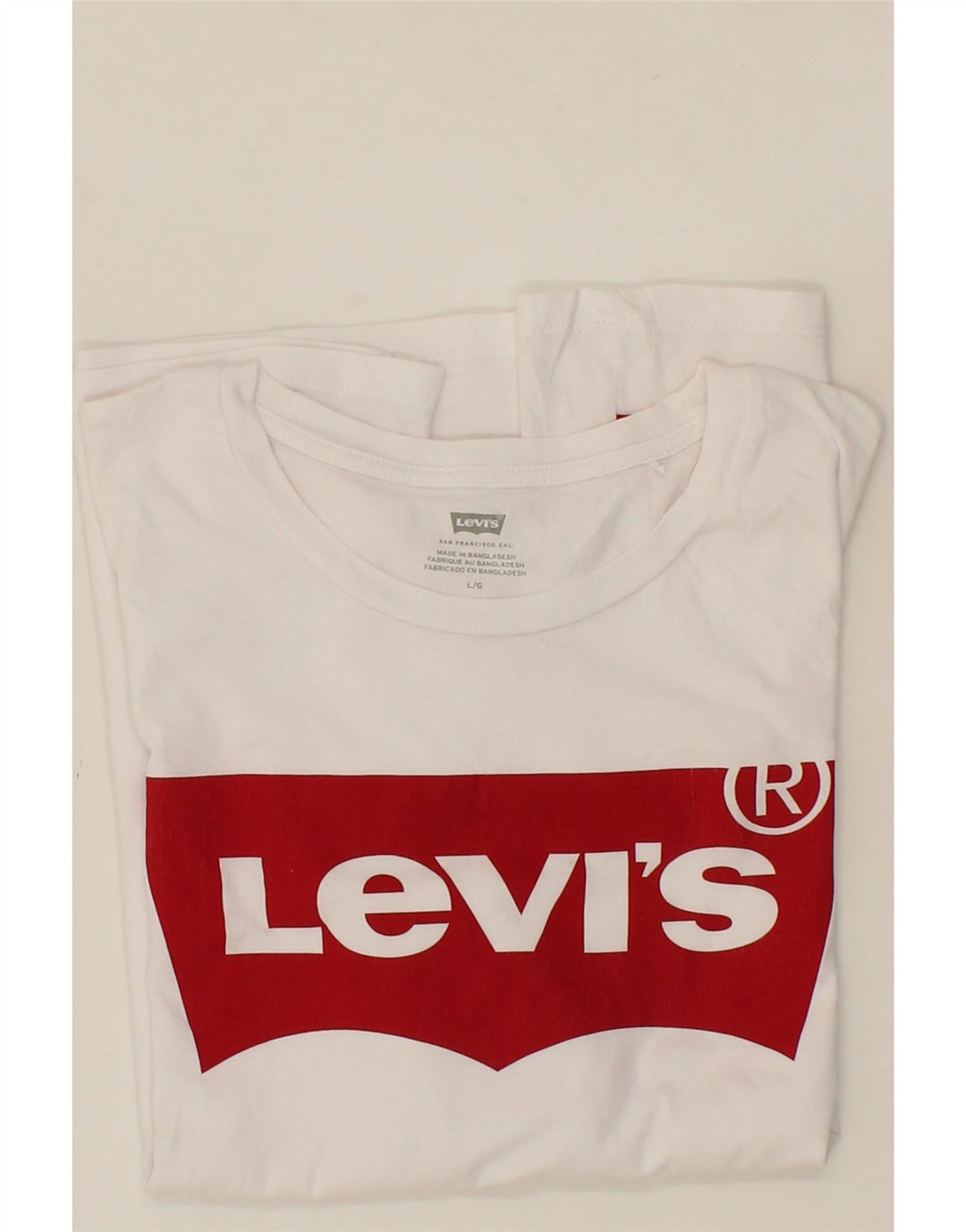 LEVI'S Womens Graphic T-Shirt Top UK 16 Large White Vintage Levi's and Second-Hand Levi's from Messina Hembry 