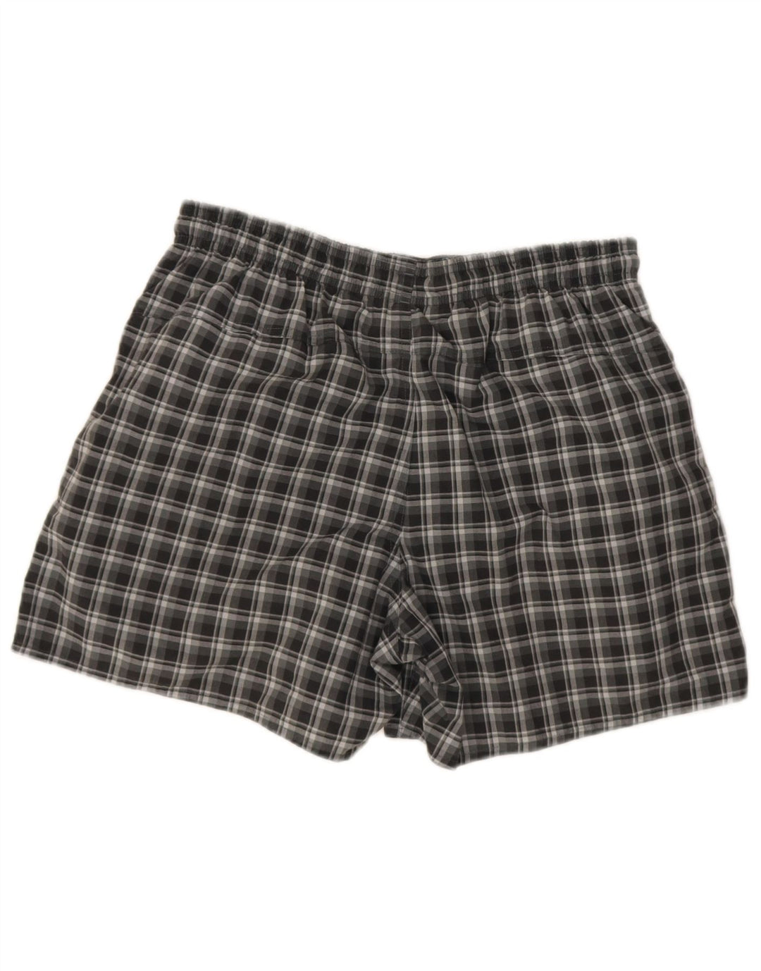 Pantaloni scurți de înot Adidas pentru bărbați, poliester cu carouri, gri mediu