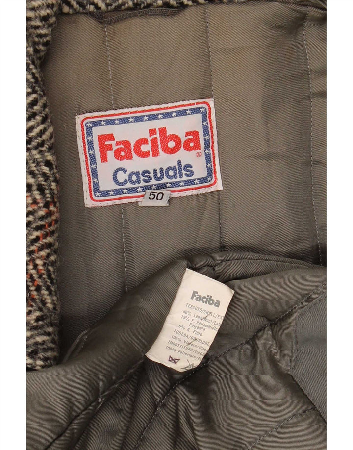 Bomber pentru bărbați Faciba IT 50 Lână mare, gri cu carouri