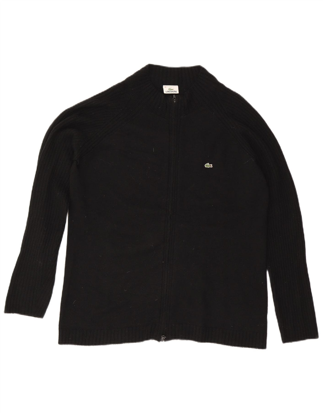 Pulover cardigan pentru femei Lacoste Mărimea 46 XL Lână neagră