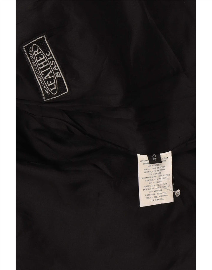 Geacă de piele vintage pentru femei IT 46 Large Black