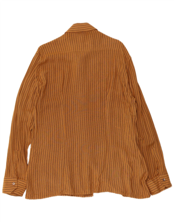 Cămașă Vintage pentru bărbați Maro Mediu Pinstripe