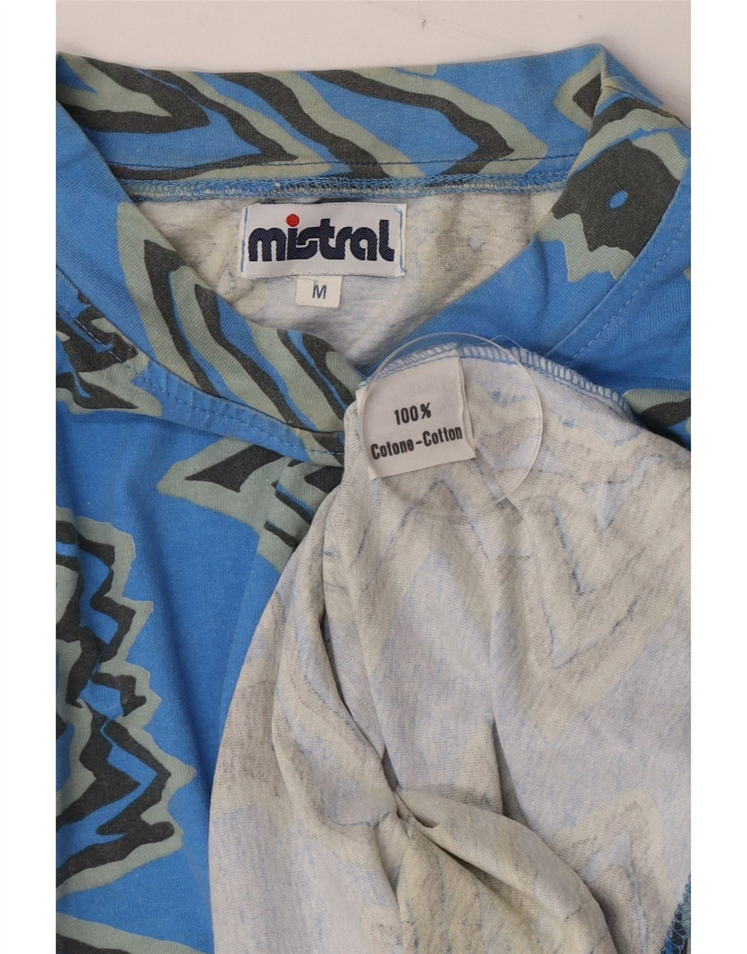 Mistral Tricou Bărbați Top Mediu Albastru Geometric Bumbac