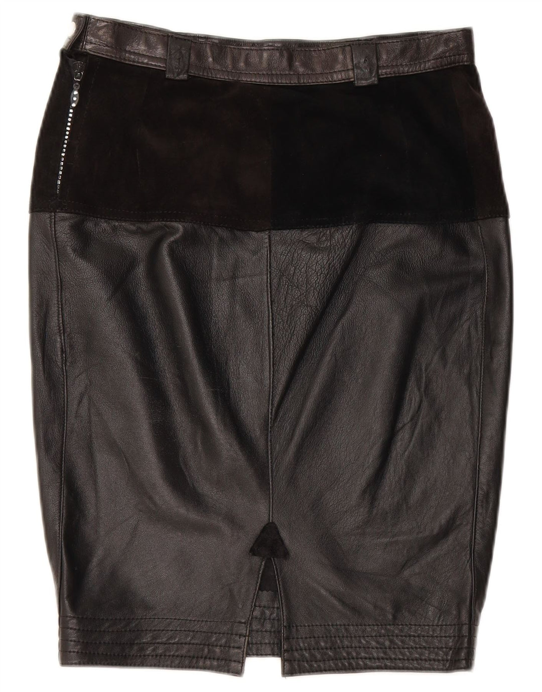 Fusta din piele pentru femei VINTAGE Medium W28 Negru