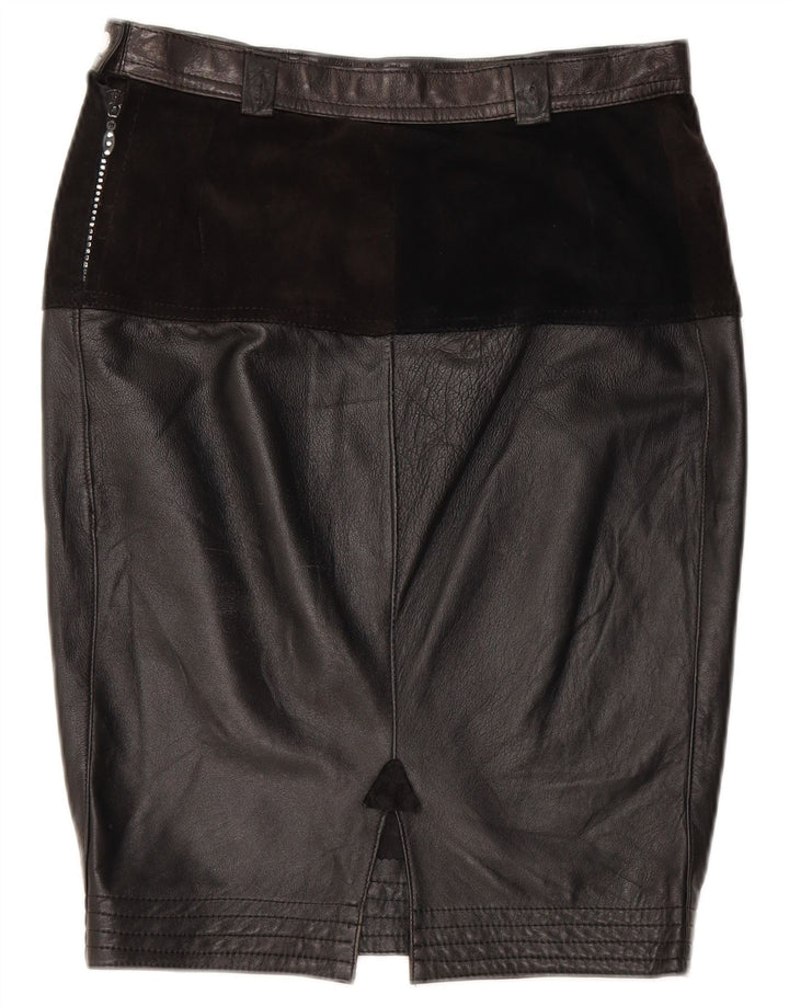 Fusta din piele pentru femei VINTAGE Medium W28 Negru