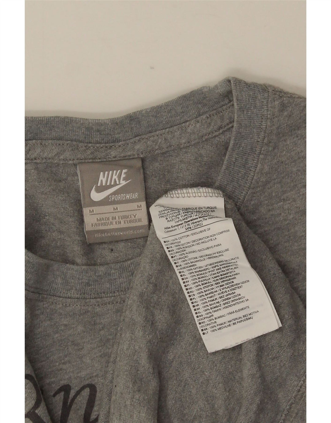 Tricou grafic pentru bărbați NIKE Top din bumbac gri mediu