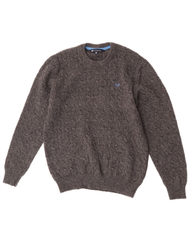 Îmbrăcăminte pentru echipaj Pulover cu gât crew pentru bărbați, lână de miel, gri mediu