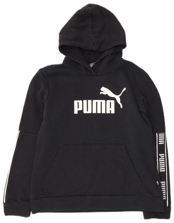 Pulover cu glugă cu grafic Puma pentru femei UK 14, mare, negru, bumbac